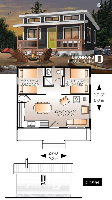 Affordable small 2 bedroom cabin plan, wood stove, open concept, low ...