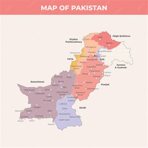 Premium Vector | Vector map of pakistan with colors in flat style