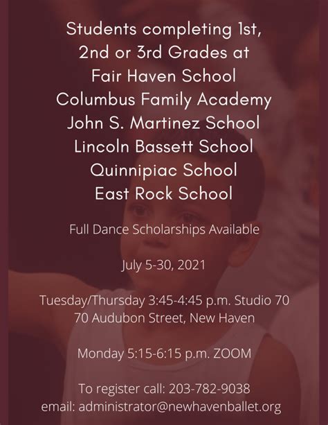 Summer Scholarships for DanceAIR Students | New Haven Ballet - Connecticut