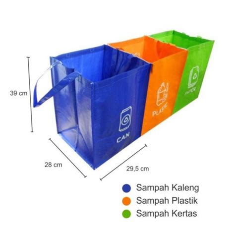 Jual Tempat sampah organik / Tempat sampah daur ulang Go Green RB-002 | Shopee Indonesia