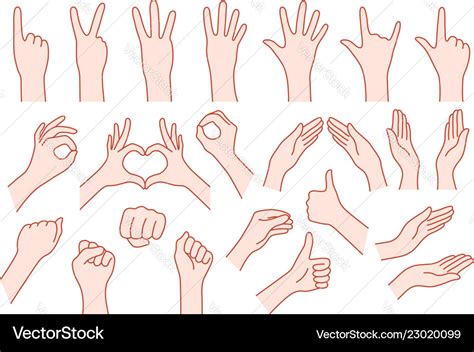 Collection hand shape like gesture Royalty Free Vector Image