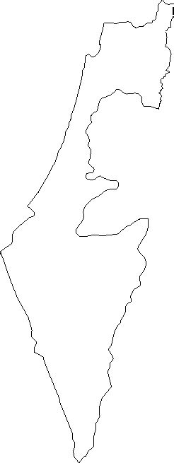 Blank Outline Map of Israel