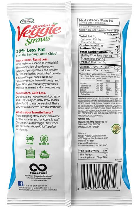 Veggie Straws Ranch Nutrition Facts – Blog Dandk