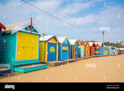 Colorful Beach House at Brighton Beach in Melbourne Australia Stock ...