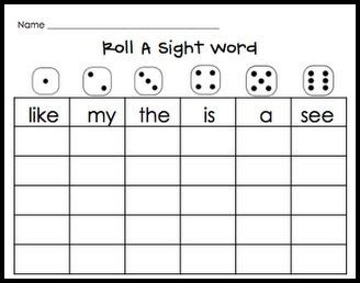 Kindergarten Sight Word Games Printable - Kindergarten