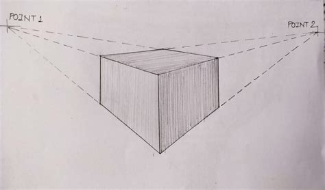 Draw step by step procedure to draw a twopoint perspective drawing of a ...