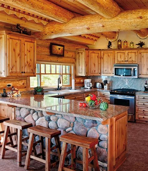 11 Cabin Kitchen Ideas for a Rustic Mountain Retreat | Log home kitchens, Log home kitchen, Log ...