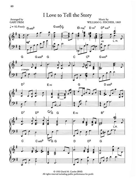 I Love to Tell the Story (arr. Gary Prim) by William G. Fischer Sheet Music for Piano Solo at ...