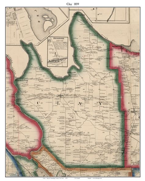 Clay, New York 1859 Old Town Map Custom Print - Onondaga Co. - OLD MAPS