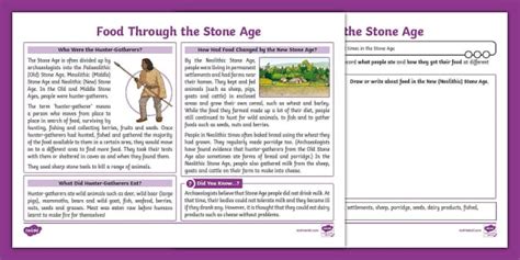 KS2 Stone Age Food Fact File and Activity Sheet - Twinkl