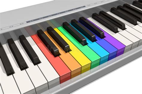 Rainbow Piano Keyboard Royalty Free Stock Image - Image: 14736786