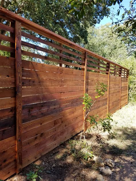 I like the horizontal fence with gap above. This could be for fencing other than the 6-foot ...