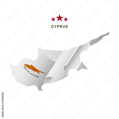 Cyprus map with waving flag. Vector illustration. Stock Vector | Adobe ...