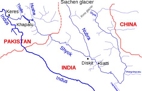 nubra river map | Map, Glacier, Historical geography