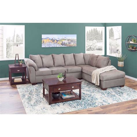 Darcy Cobblestone Gray 2 Piece Sectional w/ RAF Chaise 7500517/66 ...