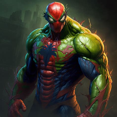 Hulk Spiderman Fusion Wallpaper 4k