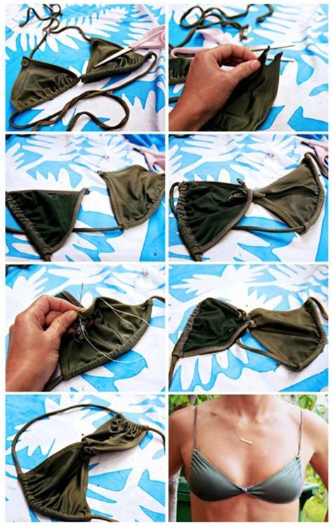 Turn your triangle top bikini to a twist-top for a little variation. Diy bikini change up Diy ...