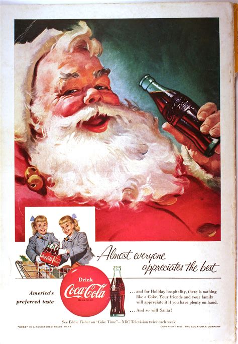 1955 Coca-cola Santa Claus Ad /coke /vintage Ad/ Christmas - Etsy