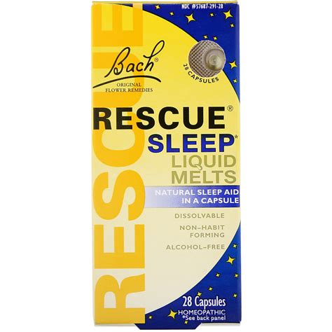 Bach, Original Flower Remedies, Rescue Sleep Liquid Melts, 28 Capsules - iHerb.com