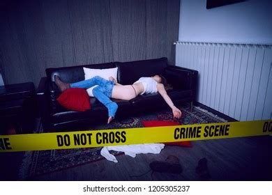 Стоковая фотография 2152977761: Crime Scene Woman Dead Lying On | Shutterstock