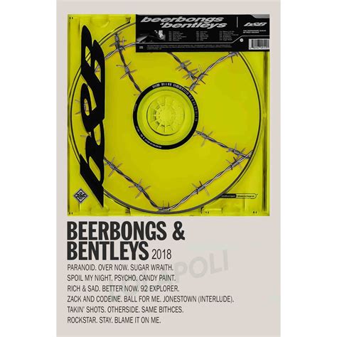 Beerbongs & Bentleys by Post Malone Cover Album A5 Art Carton Paper ...