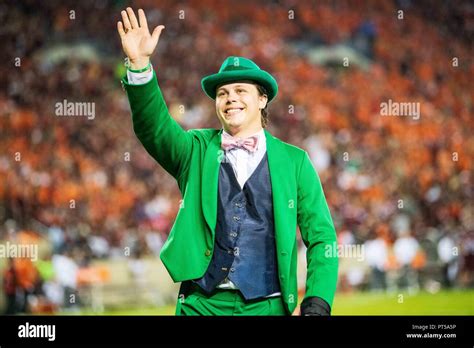 The Notre Dame mascot Leprechaun during the NCAA college football game ...