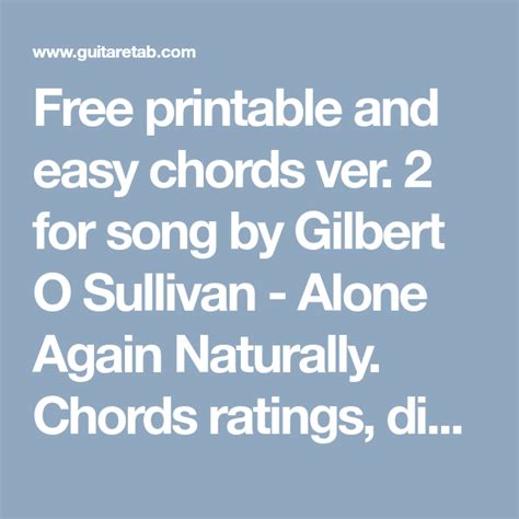 Alone Again Naturally Guitar Chords | Best Guitar Sheet Music