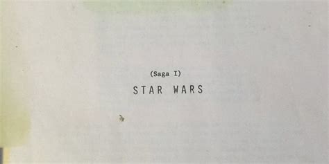 Star Wars Original Script