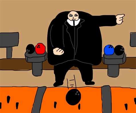 kingpin at a bowling alley - Drawception