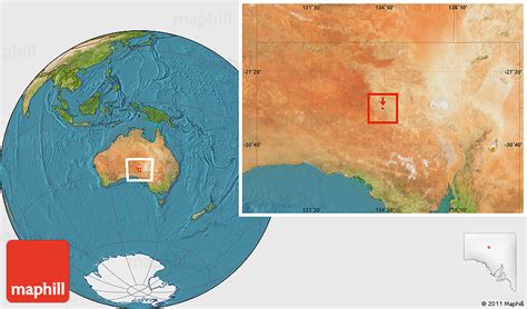 Satellite Location Map of Coober Pedy