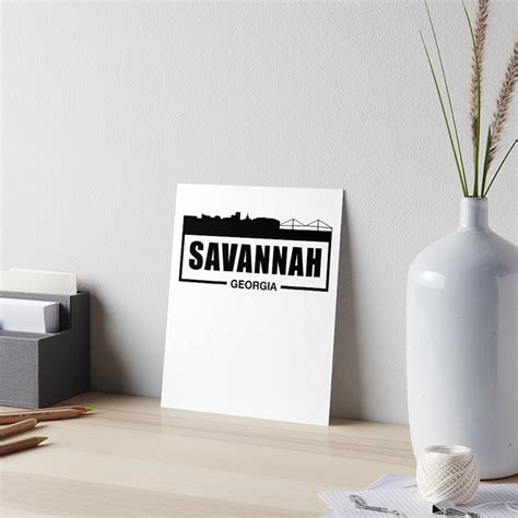 "Savannah Georgia Downtown City Skyline Silhouette " Art Board Print by JakeRhodes | Redbubble