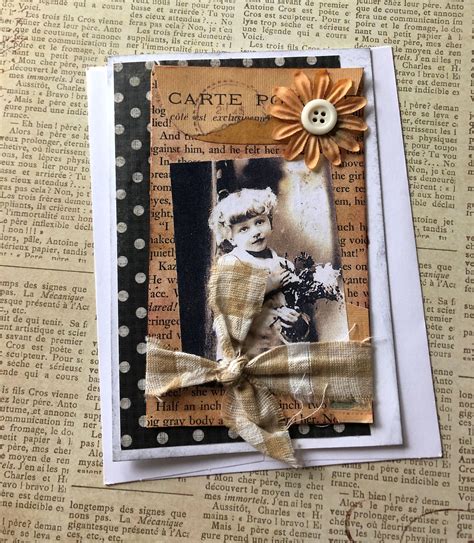 NEW Handmade Vintage Style Card Featuring Old Photo Child With | Etsy ...