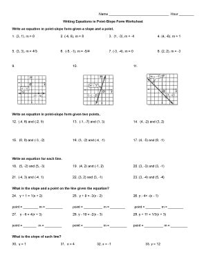 Point Slope Form Practice Worksheet Answers - Fill Online, Printable ...