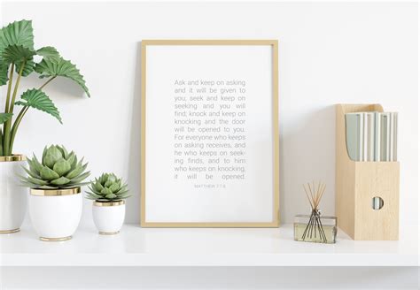 Matthew 7:7 Printable Scripture Wall Art Bible Wall Art - Etsy