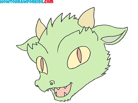 How to Draw a Simple Dragon Face - Drawing Tutorial For Kids