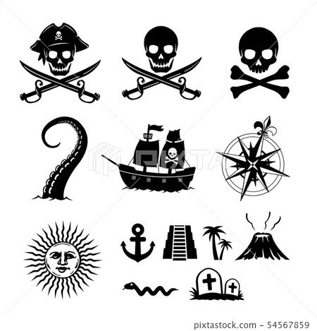 Treasure Map Symbols Clipart