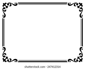 Calligraphy Penmanship Curly Baroque Frame Black Stock Vector (Royalty Free) 247412314 ...