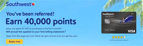 Southwest Rapid Rewards Plus Referral Bonus: 75,000 Bonus Points