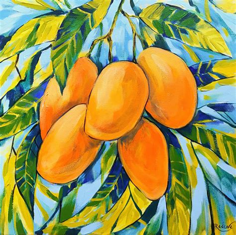 Mangos Original Painting By Irina Redine, Mango Tree On Of A King Wall ...