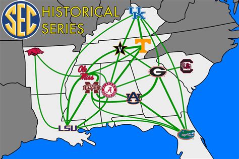 SEC Historical Football Series Mapped Out - Team Speed Kills