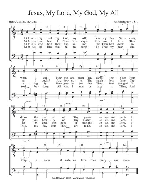 Hymn Information for Jesus, My Lord, My God, My All!