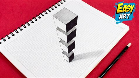 🟢 Como Dibujar CUBOS en 3D con PERSPECTIVA - Dibujos 3D FACILES - Dibujos a lápiz - Easy 3D ...