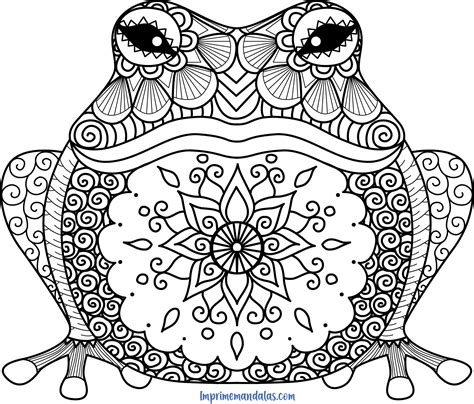 Mandala de Rana | Animal coloring pages, Frog coloring pages, Adult ...