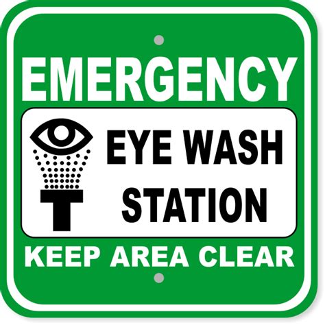 Emergency Eye Wash Station Aluminum Sign | 12" x 12" - Customsigns.com