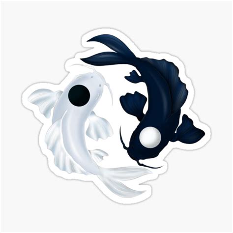 "Tui and La Yin Yang Koi in Blue" Sticker by arianne121 | Redbubble