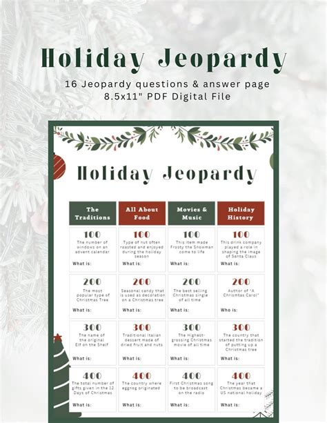 Holiday Jeopardy Game - Etsy