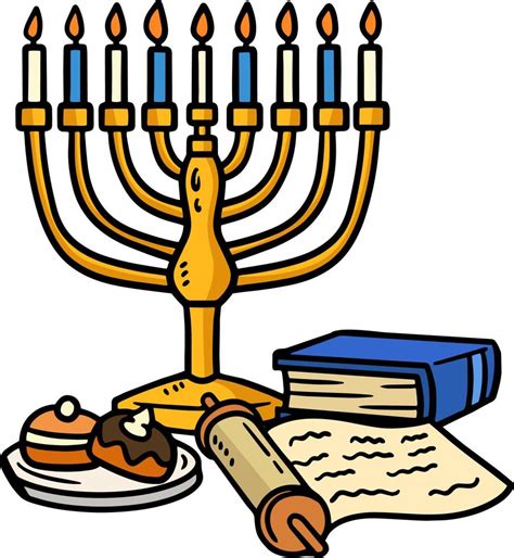 Hanukkah Menorah Cartoon Colored Clipart 12626469 Vector Art at Vecteezy