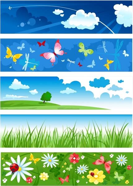 Sunny landscape banner vector Free vector in Encapsulated PostScript ...