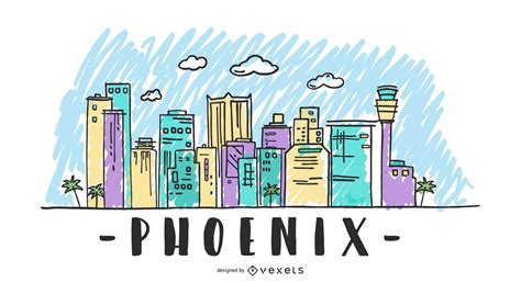 Phoenix Skyline Silhouette Vector Download