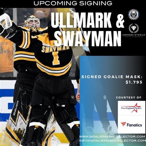 Alert: LINUS ULLMARK & JEREMY SWAYMAN Goalie Mask Signing! – Goalie Mask Collector